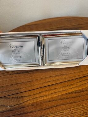 Vintage new with tags Verona Silver Double Picture Frame